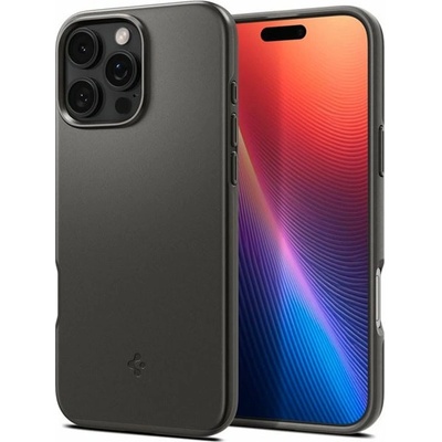 Spigen Калъф за Apple iPhone 16 Pro Max, поликарбонатов, Spigen Thin Fit MagSafe Case, с магнит, сив (ACS07979)