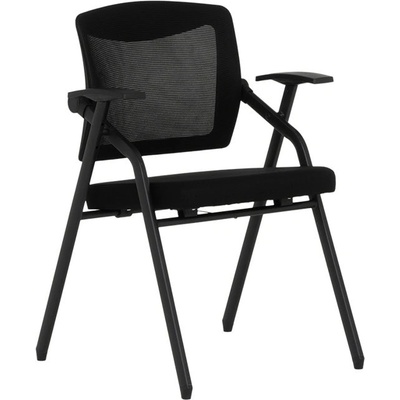 Bittel Посетителски стол Carmen 1708, до 150кг, дамаска, сгъваем, черен (bt-3520918)