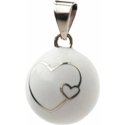 Медальон за бременни Бола - бял със сърца (vk600)