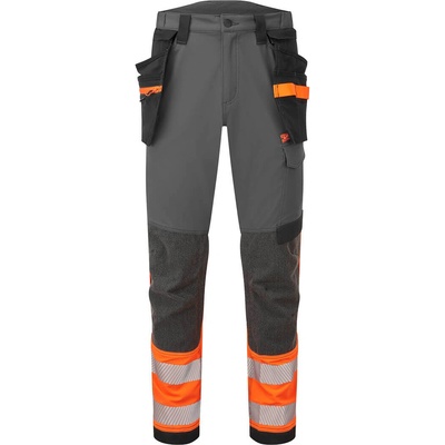 Portwest hi-vis КОБУР ev442 / Светлоотразителни еластични панталони ev4 - hv Оранжево/Сиво uk 32/eu 48 (ev442omr32)