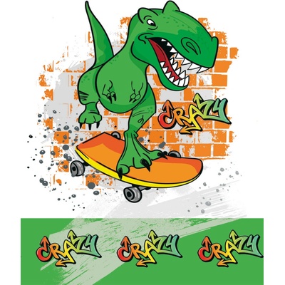 Papírový ubrus 180 cm Crazy Dino