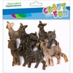 Craft with fun Wood-Shaped Bark Deer Decoration 6pcs