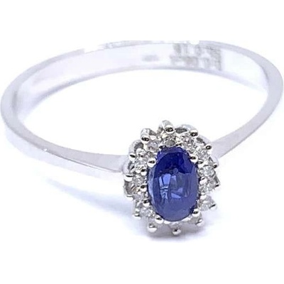 Diante Zlatý prsten s brilianty a safírem 83000239