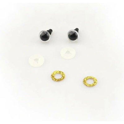 Pro Háčkování Oči bezpečnostní třpytivé zlaté, 8 mm