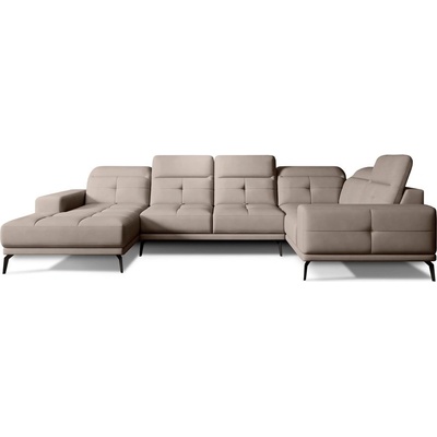Eltap Светлокафяв кадифен ъглов диван (десен ъгъл U форма) Neviro - ELTAP (CO-NEV-RT-20LO)