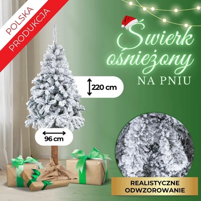 Springos CT0203 ZASNĚŽENÝ SMRK NA KMENI 220 CM