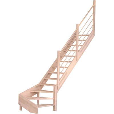 StarWood Schody Mykonos Pro bukové pravé 80cm otevřené dřev. design. zábradlí
