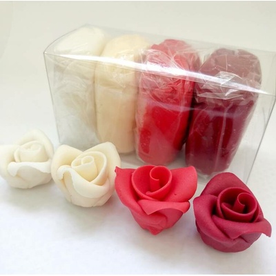 Dortisimo SweetArt potahovací a modelovací hmoty vanilkové bílá, krémová, červená a bordó 4x100 g
