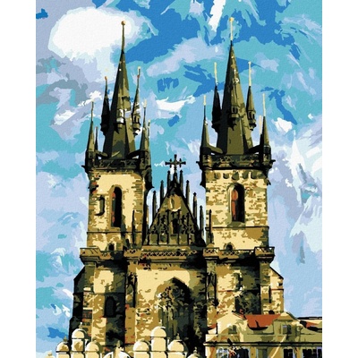zuty Malování Podle Čísel Katedrála Týnský Chrám Praha 80 x 100 Cm Plátno 8596530080343