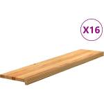 vidaXL Стълбищни стъпала, 16 бр, светлокафяви, 120x25x2 см, дъб масив (3282994)