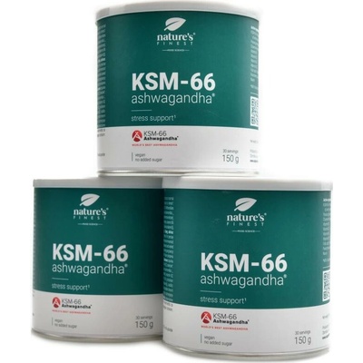 NaturesFinest Nutrisslim KSM-66 Ashwagandha Powder 3 x 150 g