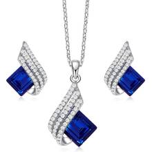 Grace Silver Jewellery stříbrná souprava šperků Swarovski Elements Marisa Sapphire SET2077-S0003(4) Modrá