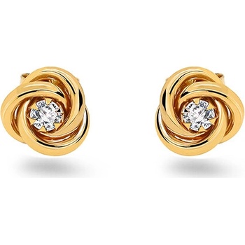 iZlato Forever Napichovacie náušnice uzlíky so zirkónom v strede, 9K IZ28298HR