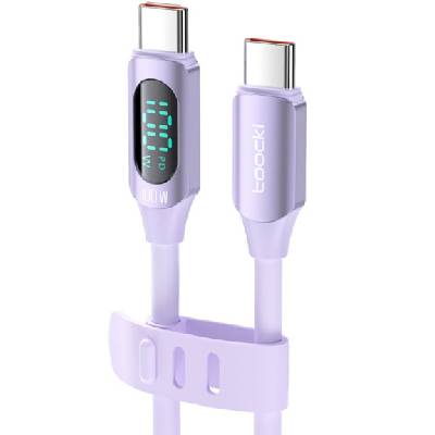 TQ-X55 кабел за зареждане и данни - USB-C към USB-C - 1 m - лилав (87390)