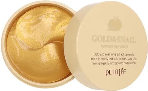 Petitfee Hydrogel Eye Patch Gold & Snail, хидрогелни пачове за очи със злато и охлювен муцин
