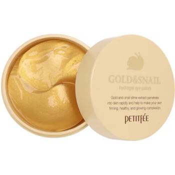 Petitfee Hydrogel Eye Patch Gold & Snail, хидрогелни пачове за очи със злато и охлювен муцин