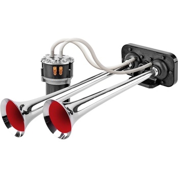 Image 1 of SEGER ТРОМБА ДВОЙНА ВЪЗДУШНА С КОМПРЕСОР С ХРОМИРАНО ПОКРИТИЕ seger 26/34 cm, 110-115db, 24v (85kh24.000.02k)