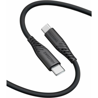 Swissten 71506516 SOFT SILICONE USB-C / USB-C, 0,4m, černý