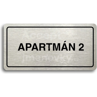 ACCEPT Piktogram APARTMÁN 2 - stříbrná tabulka - černý tisk