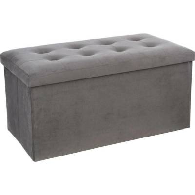 Atmosphera Velký pouf s odkládací přihrádkou v šedé barvě, pouf na chodbu, pouf na pokoj