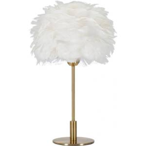 Mauro Ferretti Бяла/златистa настолна лампа (височина 50 cm) Ball Feather - Mauro Ferretti (1712360000)