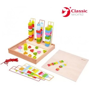 Classic World Дървени геометрични фигурки за нареждане - Classic World