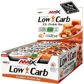 Amix Nutrition Low-Carb 33% Protein Bar [15 х 60 грама] Фъстъчено масло с бисквити