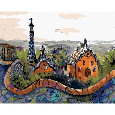ZUTY Malování podle čísel PARK GÜELL V BARCELONĚ Rozměr 80 x 100 cm Rámování bez rámu a bez vypnutí plátna