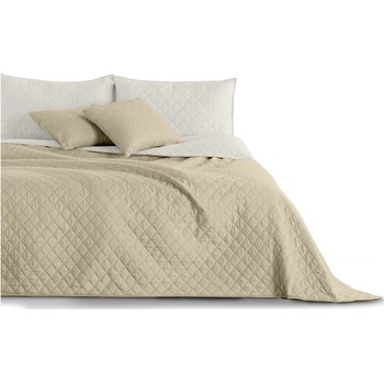 Restilo Бежово-бяла покривка за легло от микрофибър , 200 x 220 cm Axel - DecoKing (120013566)