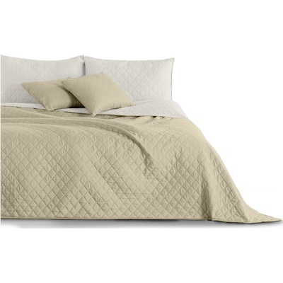 Restilo Бежово-бяла покривка за легло от микрофибър , 200 x 220 cm Axel - DecoKing (120013566)