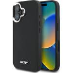 DKNY DKHMP16SPSCMCLK iPhone 16 6.1" твърд черен калъф със сребърно лого MagSafe (DKHMP16SPSCMCLK)