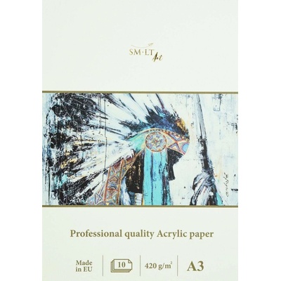 Malířský blok na akryl rough, hard back cover, FSC acid free lignin free pH neutrální natural white papír pro akryl spray glazing dlouhá životnost