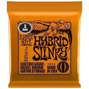 Ernie Ball 3222 Hybrid Slinky 3-Pack Струни за електрическа китара (P03222)