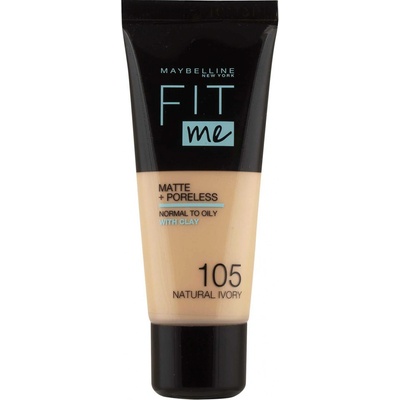 Maybelline Fit Me! Matte+Poreless zmatňujúci make-up pre normálnu až mastnú pleť 105 Natural Ivory 30 ml