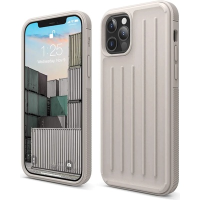 elago Armor Case - удароустойчив силиконов (TPU) калъф за iPhone 12, iPhone 12 Pro (бежов)