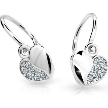 Danfil detské náušnice srdiečka C2160 z bieleho zlata white brizura