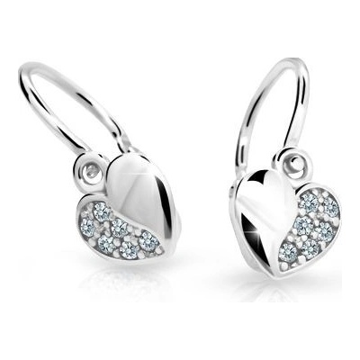 Danfil detské náušnice srdiečka C2160 z bieleho zlata white brizura