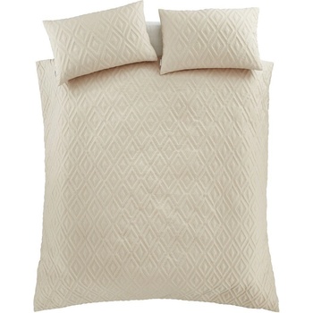 Catherine Lansfield Бежово двойно удължено спално бельо 230x220 cm Jacob Geo - Catherine Lansfield (BD/58960/W/KQS/NT)