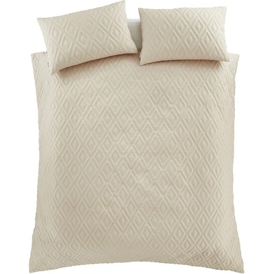 Catherine Lansfield Бежово двойно удължено спално бельо 230x220 cm Jacob Geo - Catherine Lansfield (BD/58960/W/KQS/NT)