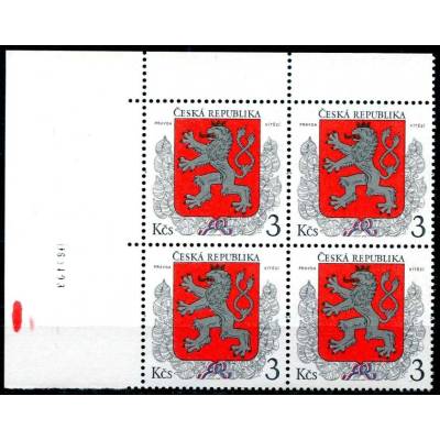 Česká pošta (1993) Pof. 1 ** (4-bl + dt) - Česká republika - Státní znak