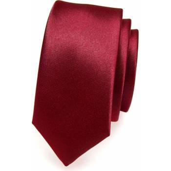 Hladká úzka kravata Slim bordová