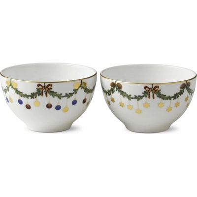 Royal Copenhagen Vánoční porcelánová miska Star Fluted Christmas bílá porcelán 300 ml 2 ks
