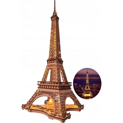 ROKR Dřevěné 3D puzzle Svítící Eiffelova věž 164 ks