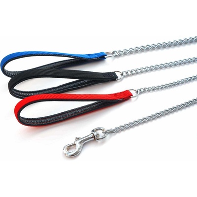 Miazoo Миазоо - Кучешки повод, синджир с червена дръжка лента от неопрен 3.0 мм/100 см