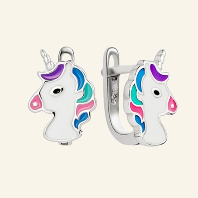 SilveAmo Strieborné náušnice Jednorožce CK2893