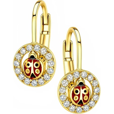 Zlaton Náušnice žluté zlato beruška se zirkony 1.5cm 1.6g 000601905230