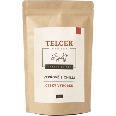 Telcek Mäsové bravčové chipsy chilli 50 g