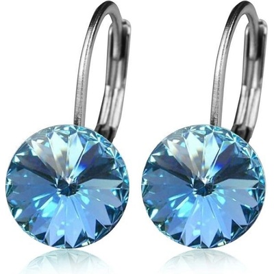 Nubis ocelové náušnice s krystaly Swarovski aquamarine NBS08-AQ