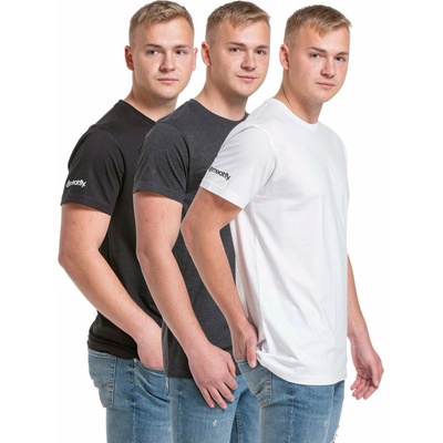 Meatfly опаковка мъжки тениски Basic Multipack Black/Charcoal Heather/White | Черна | Размер Meatfly | Cheren | МЪЖЕ | S