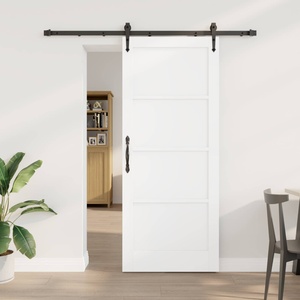 vidaXL Преплъзваща се врата ORKDAL 83 x 202 см Бяло и черно (3445560)